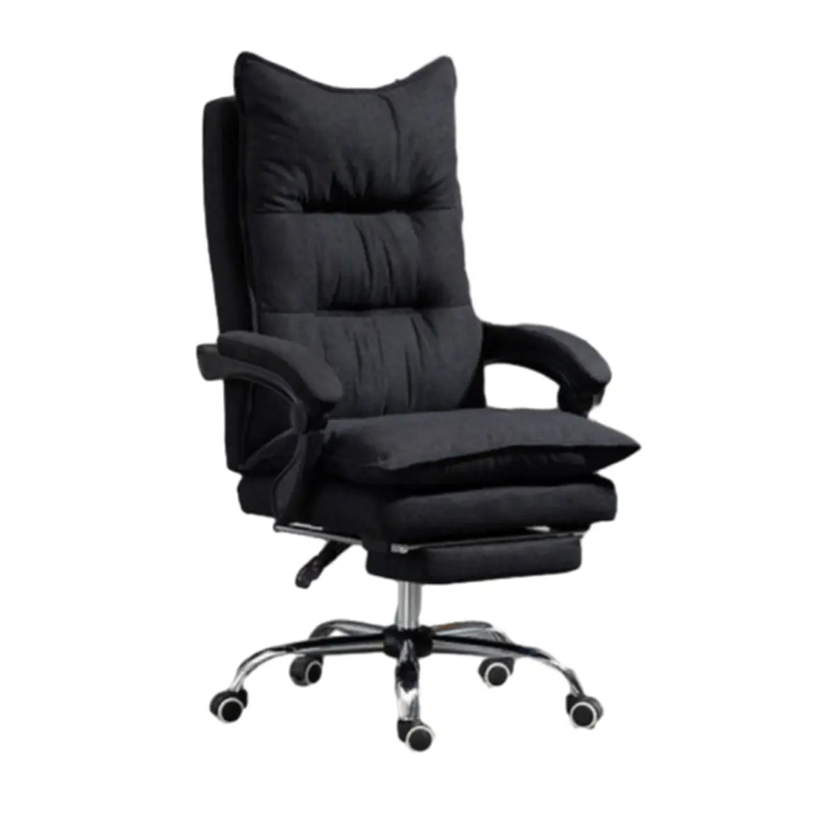 Swivel Ergonomic Reclining Fabric Office Chair with Headrest Image - 5