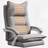 Swivel Ergonomic Reclining Fabric Office Chair with Headrest Image - 8