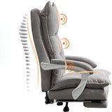 Swivel Ergonomic Reclining Fabric Office Chair with Headrest Image - 9