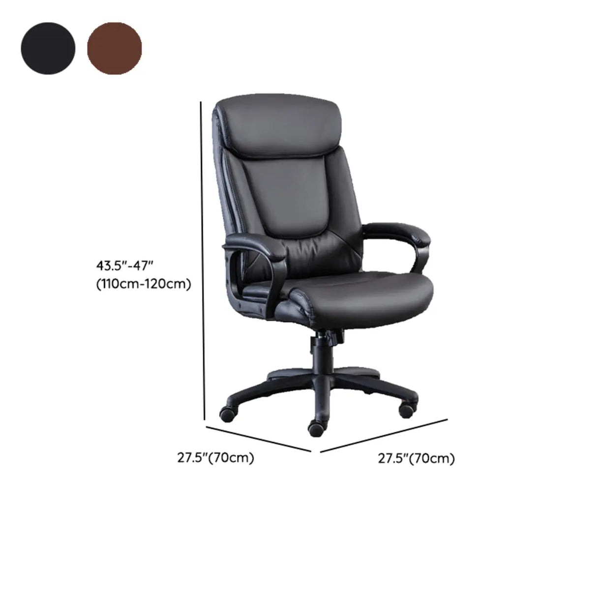 Swivel Executive Leather Upholstery Black Office Chair 