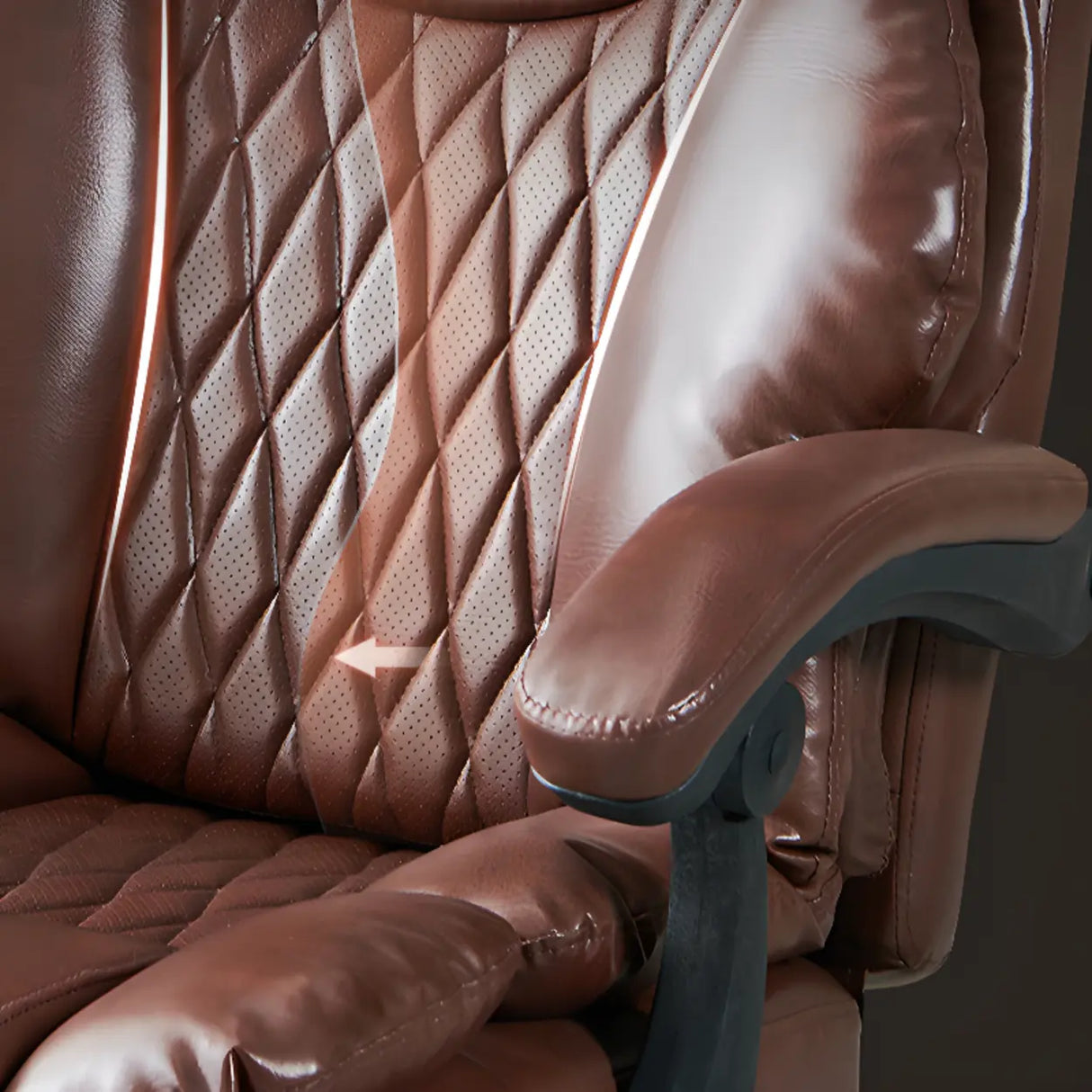 Swivel Executive Reclining Leather Footrest Office Chair Image - 10