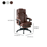 Swivel Executive Reclining Leather Footrest Office Chair #size