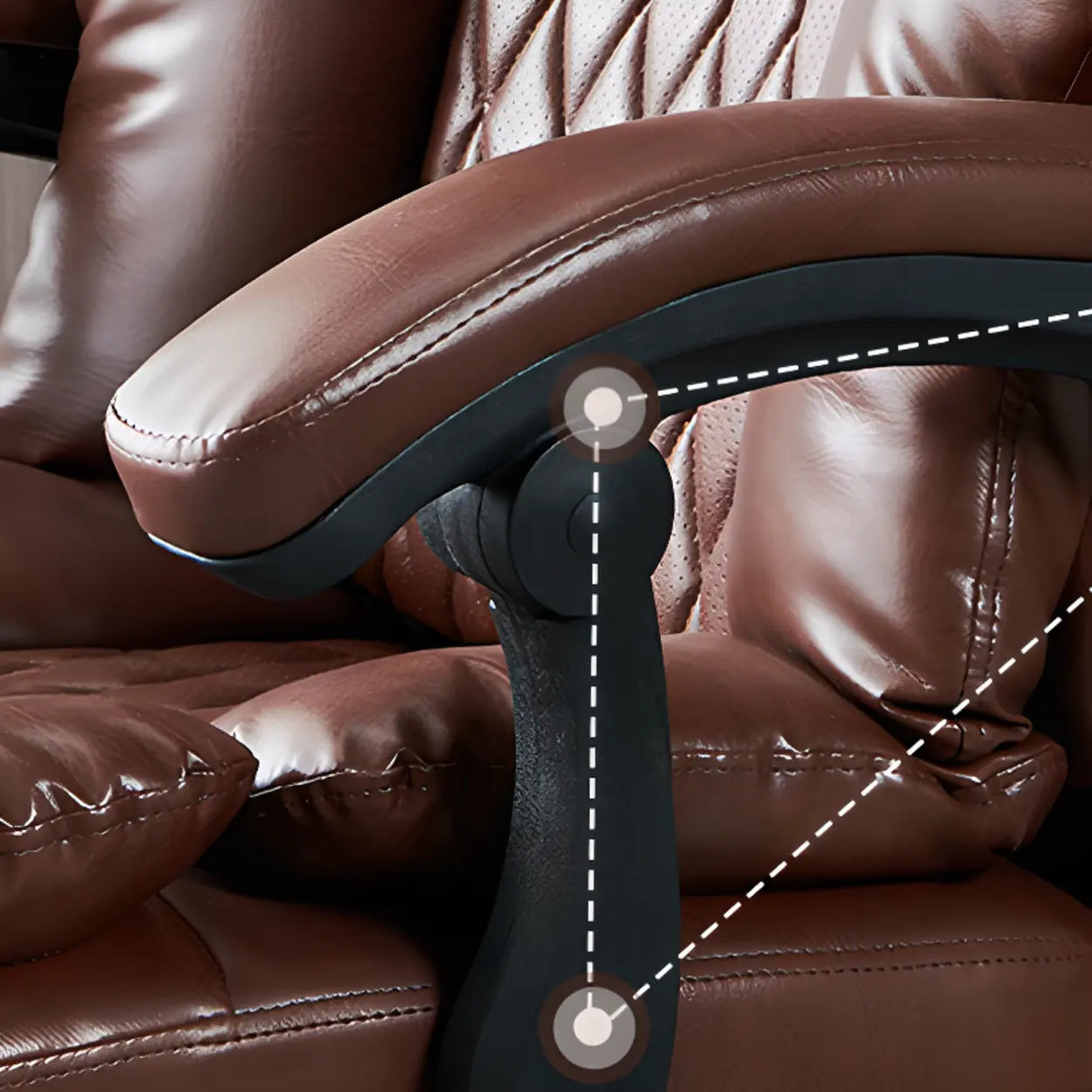 Swivel Executive Reclining Leather Footrest Office Chair Image - 6