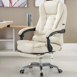 Swivel Executive Reclining Metal Office Chair with Headrest Image - 13