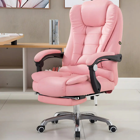 Swivel Executive Reclining Metal Office Chair with Headrest Image - 2