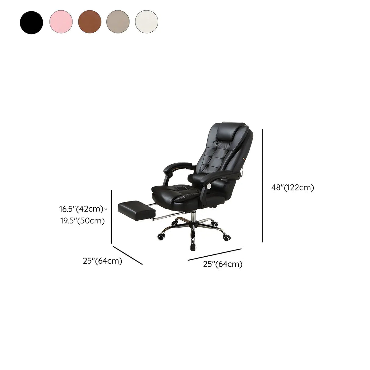 Swivel Executive Reclining Metal Office Chair with Headrest 