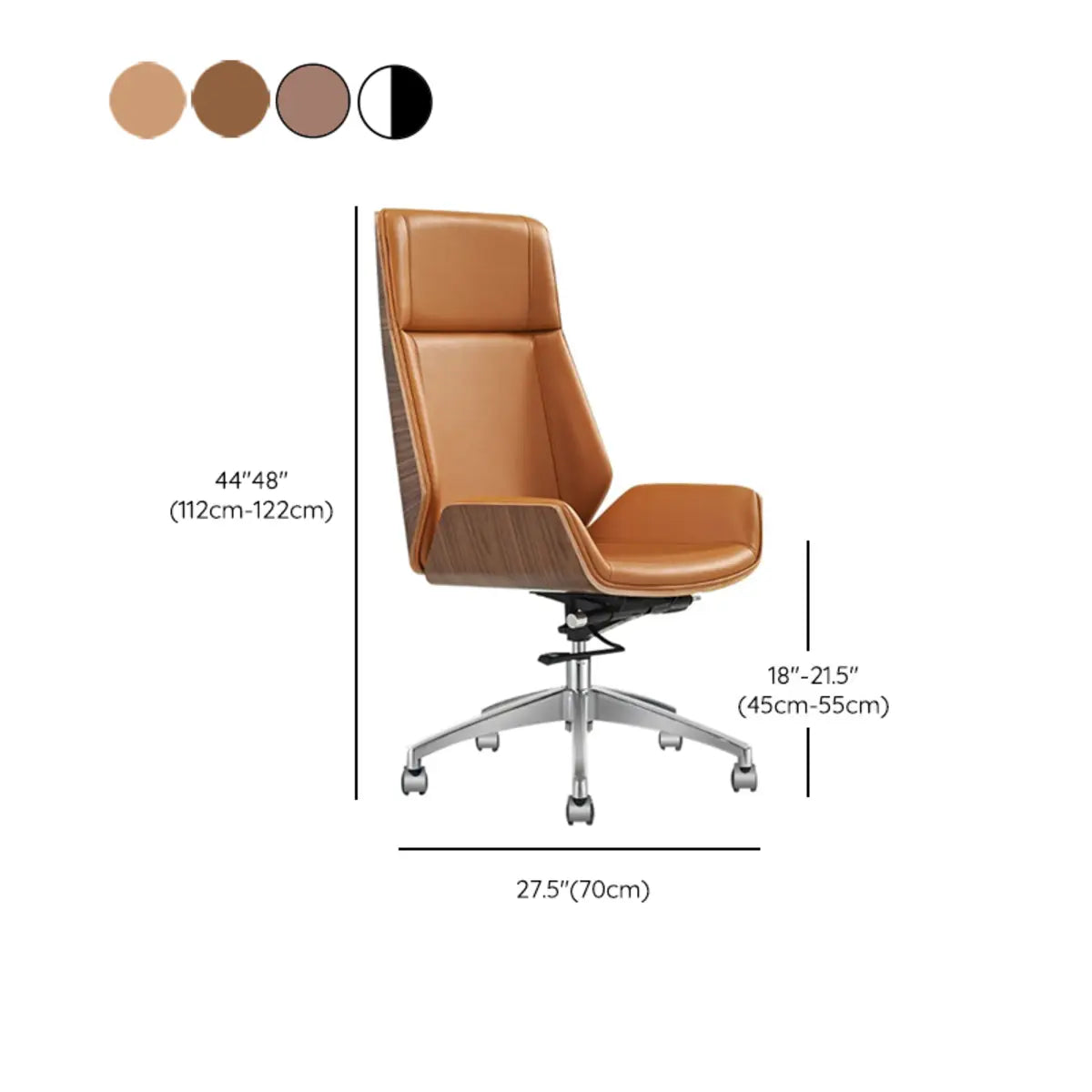 Swivel Faux Leather Adjustable Back Angle Office Chair 