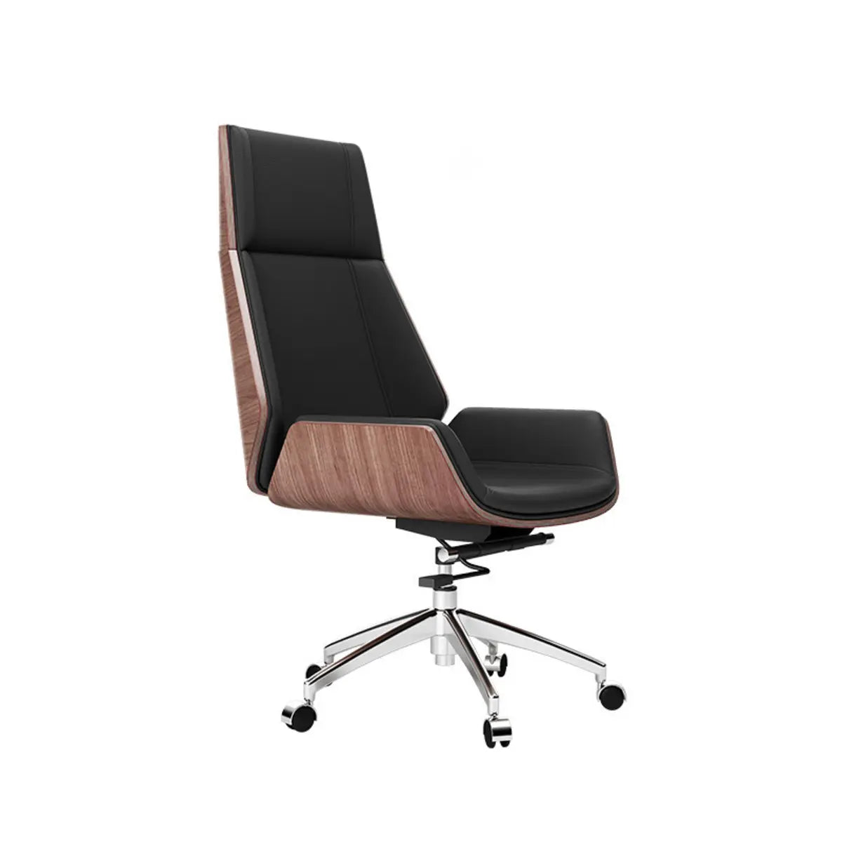 Swivel Faux Leather Adjustable Back Angle Office Chair Image - 6