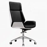 Swivel Faux Leather Adjustable Back Angle Office Chair Image - 7