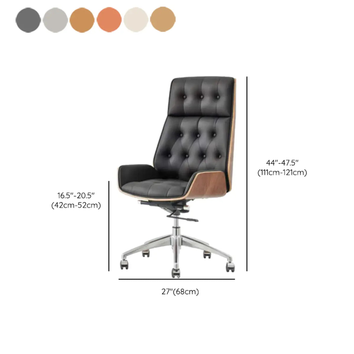 Swivel Faux Leather Headrest Office Chair with Armrest 