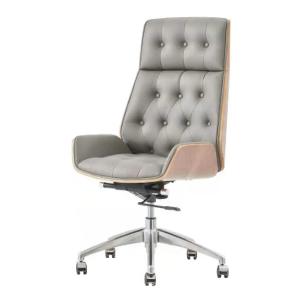 Swivel Faux Leather Headrest Office Chair with Armrest Image - 3
