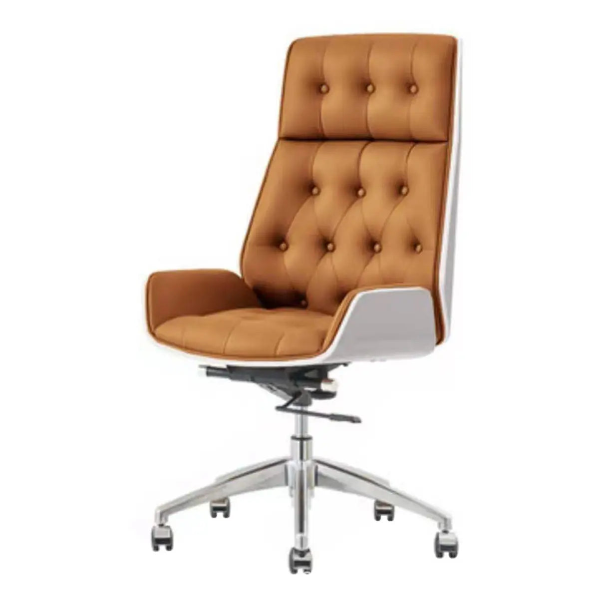 Swivel Faux Leather Headrest Office Chair with Armrest Image - 5