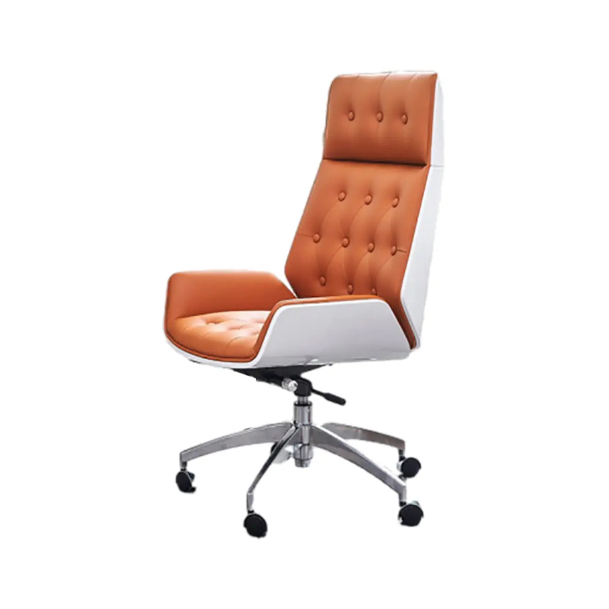 Swivel Faux Leather Headrest Office Chair with Armrest Image - 7