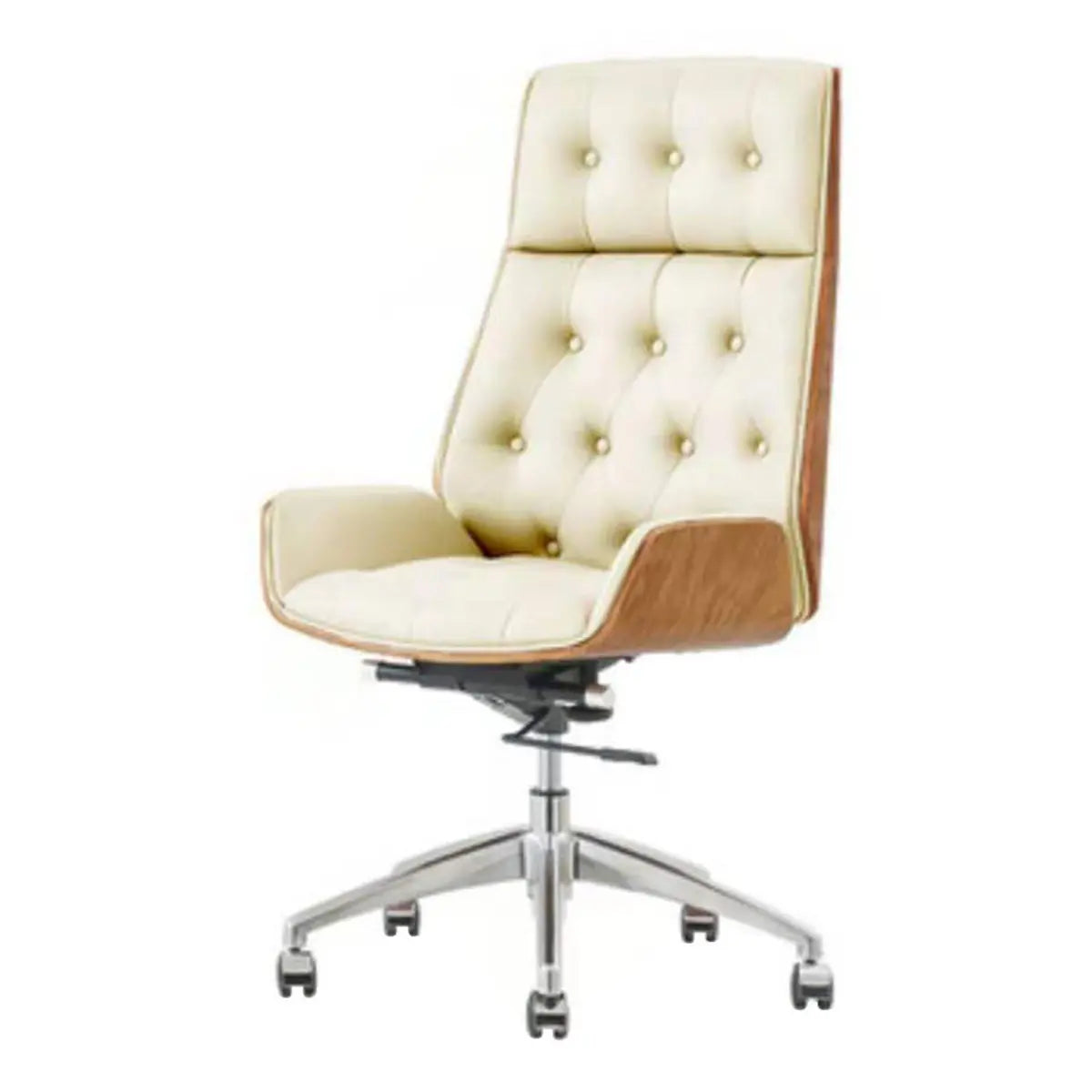 Swivel Faux Leather Headrest Office Chair with Armrest Image - 9
