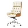 Swivel Faux Leather Headrest Office Chair with Armrest Image - 9