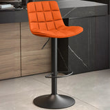 Swivel Faux Leather Saddle Seat Bar Stool with Back Image - 12