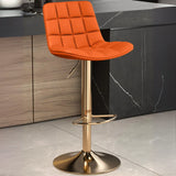 Swivel Faux Leather Saddle Seat Bar Stool with Back Image - 29