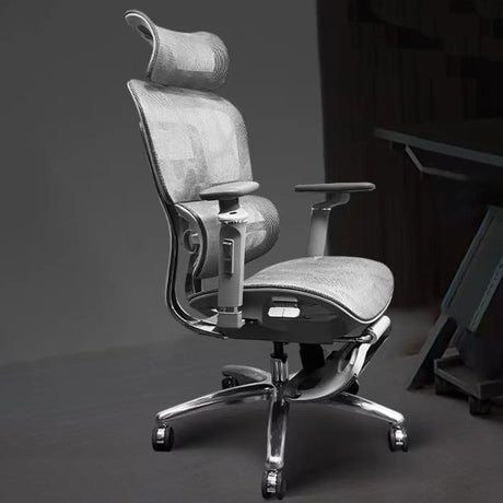 Swivel Gray Adjustable Back Ergonomic Mesh Office Chair Image - 1