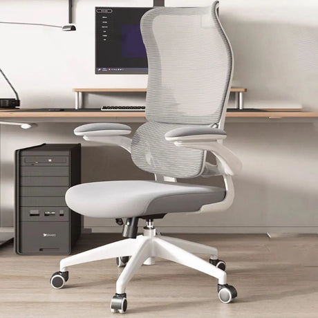 Swivel Gray Adjustable Mesh Ergonomic Office Chair Image - 1