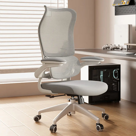 Swivel Gray Adjustable Mesh Ergonomic Office Chair Image - 2