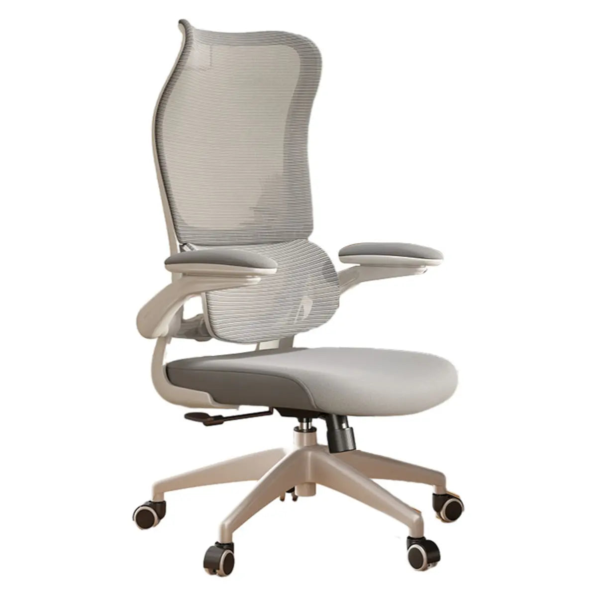Swivel Gray Adjustable Mesh Ergonomic Office Chair Image - 8