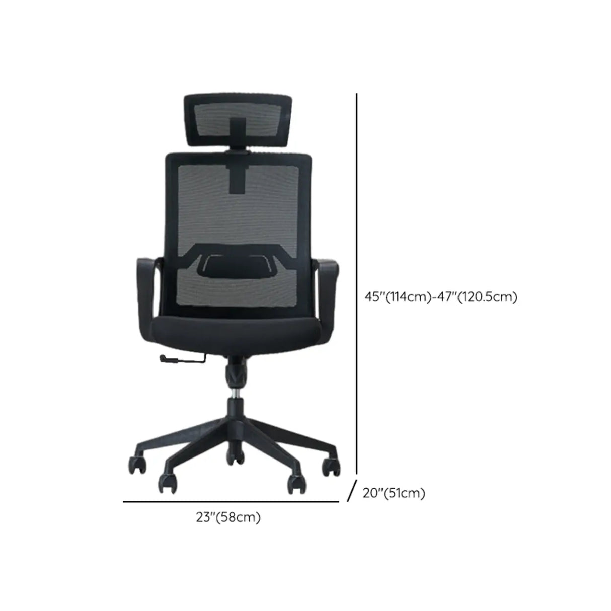 Swivel High Back Ergonomic Black Adjustable Office Chair 