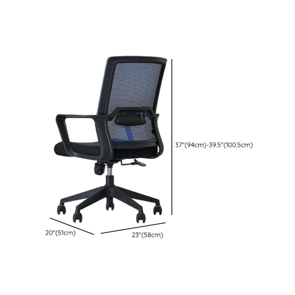 Swivel High Back Ergonomic Black Adjustable Office Chair Image - 11