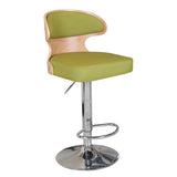 Swivel Leather Curved Back Home Bar Stool with Footrest Image - 12