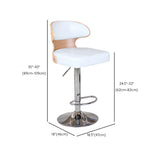 Swivel Leather Curved Back Home Bar Stool with Footrest Image - 28