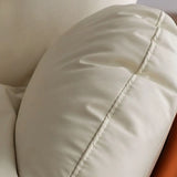 Swivel Leather Ergonomic Accent Chair with Ottoman Image - 12