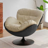 Swivel Leather Ergonomic Accent Chair with Ottoman Image - 9