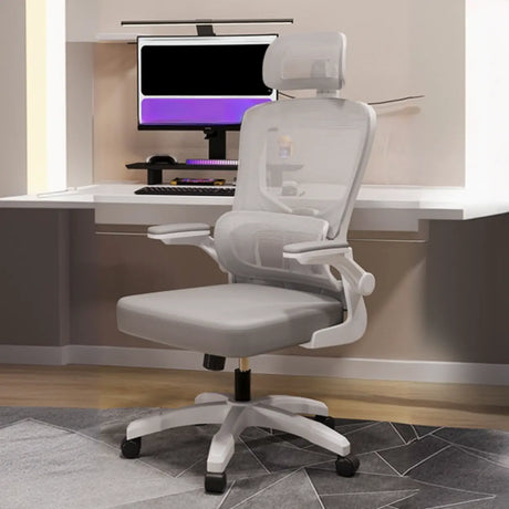 Swivel Lumbar Support Adjustable Nylon Frame Office Chair Image - 1