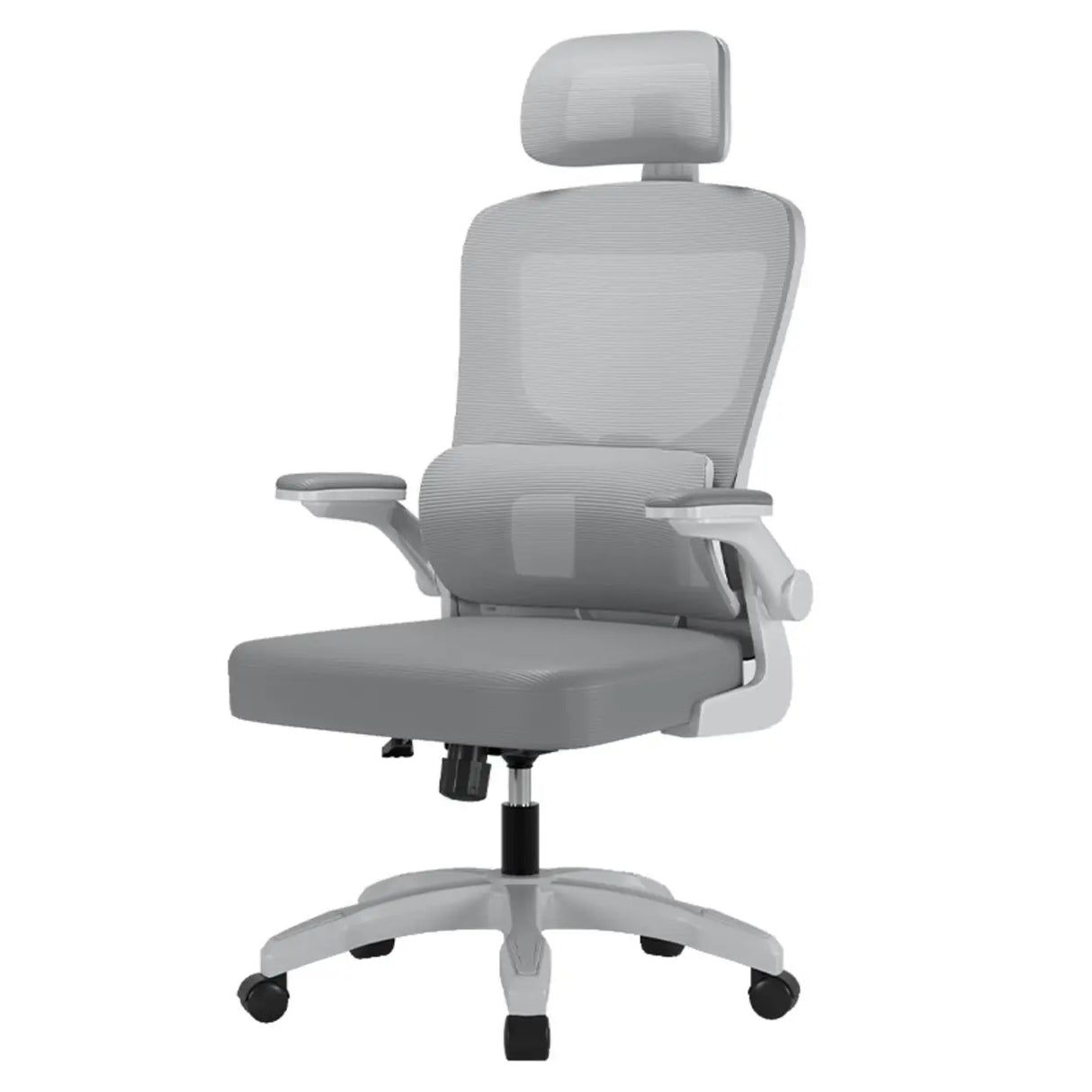 Swivel Lumbar Support Adjustable Nylon Frame Office Chair Image - 5