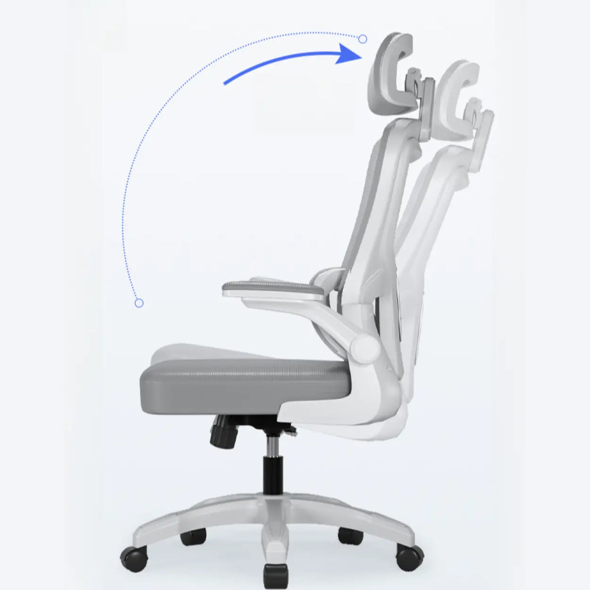 Swivel Lumbar Support Adjustable Nylon Frame Office Chair Image - 9