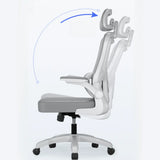 Swivel Lumbar Support Adjustable Nylon Frame Office Chair Image - 9