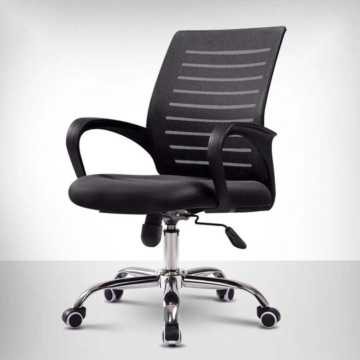 Swivel Mesh Ergonomic Home Comfy Small Office Black Chair Image - 14