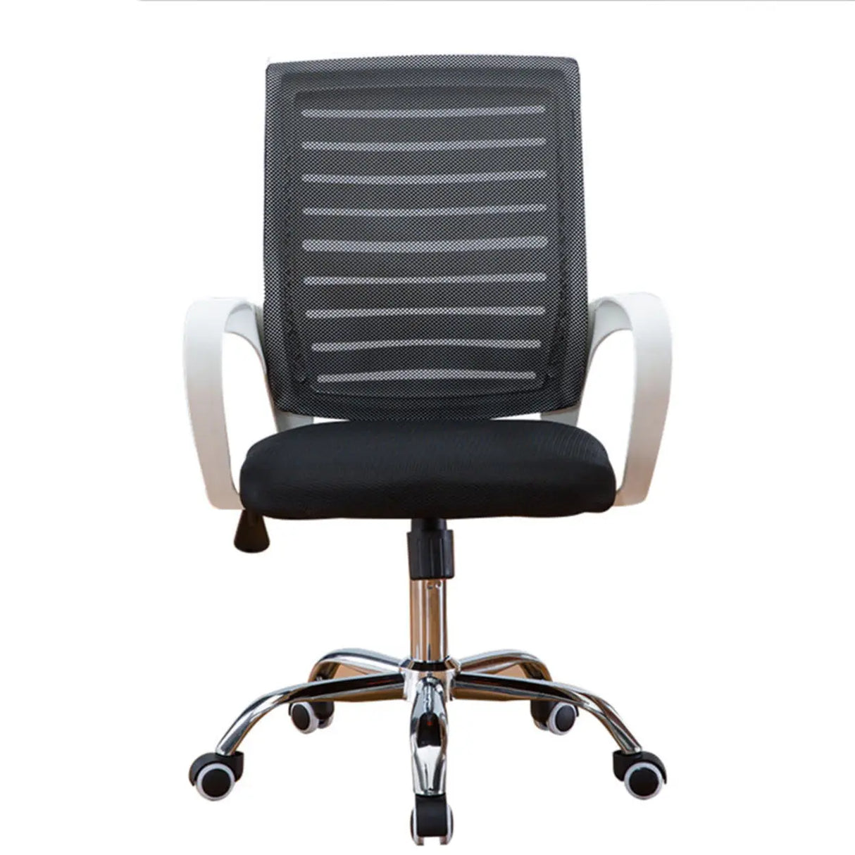 Swivel Mesh Ergonomic Home Comfy Small Office Black Chair Image - 16