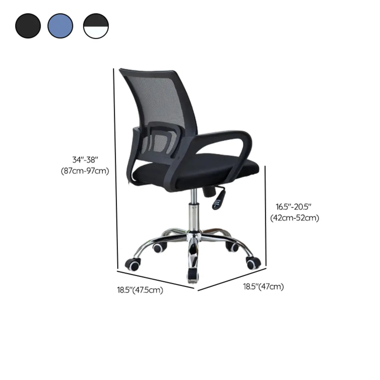Swivel Mesh Ergonomic Home Comfy Small Office Black Chair 