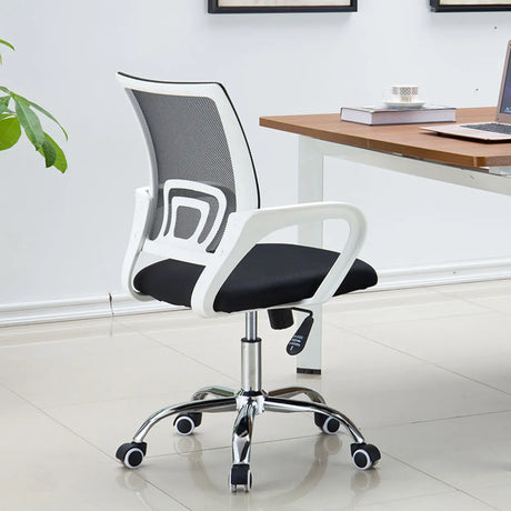 Swivel Mesh Ergonomic Home Comfy Small Office Black Chair Image - 2