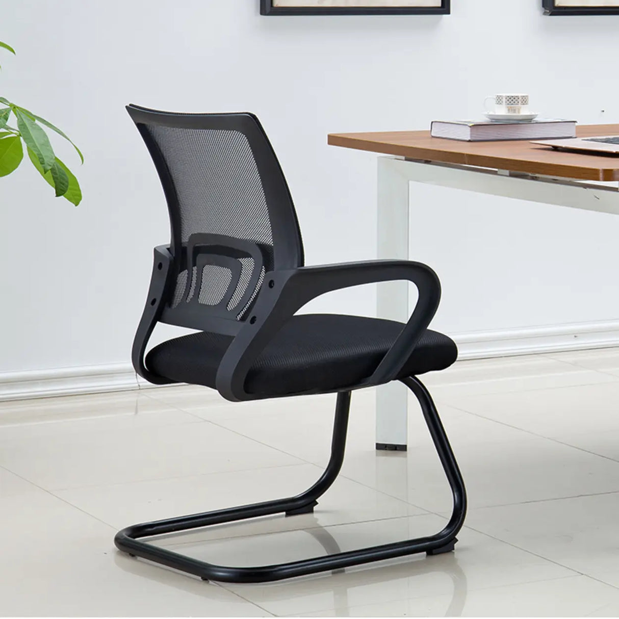 Swivel Mesh Ergonomic Home Comfy Small Office Black Chair Image - 4
