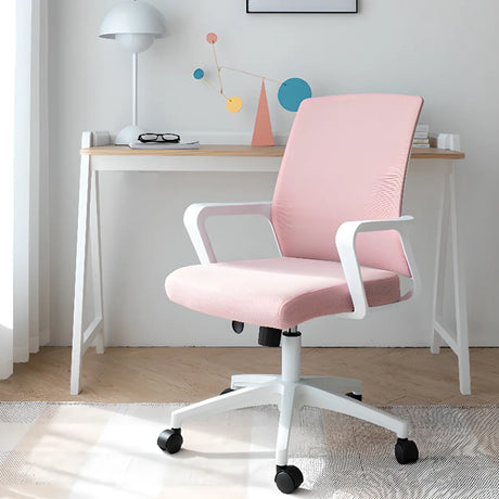 Swivel Mesh Pink Adjustable Comfort Ergonomic Office Chair Image - 1