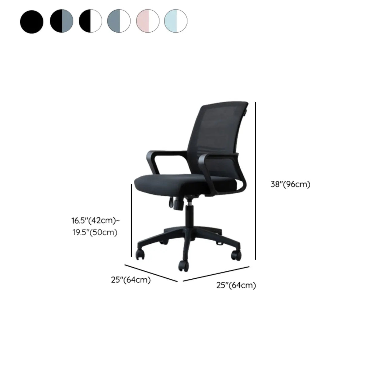Swivel Mesh Pink Adjustable Comfort Ergonomic Office Chair 