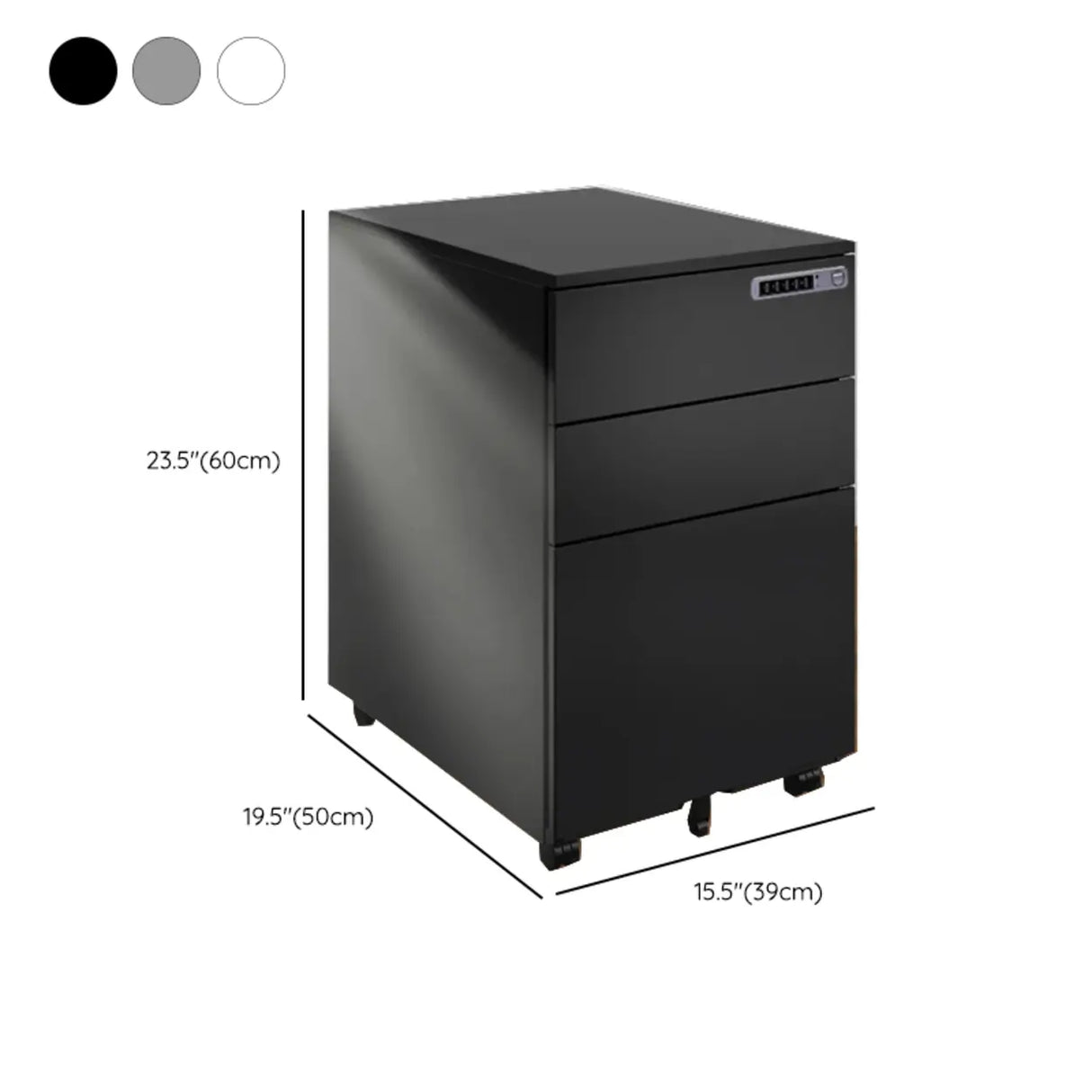 Swivel Metal Under Desk Vertical White Filing Cabinet 