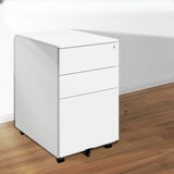 Swivel Metal Under Desk Vertical White Filing Cabinet Image - 2