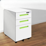 Swivel Metal Under Desk Vertical White Filing Cabinet Image - 4