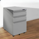 Swivel Metal Under Desk Vertical White Filing Cabinet Image - 12
