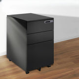 Swivel Metal Under Desk Vertical White Filing Cabinet Image - 15