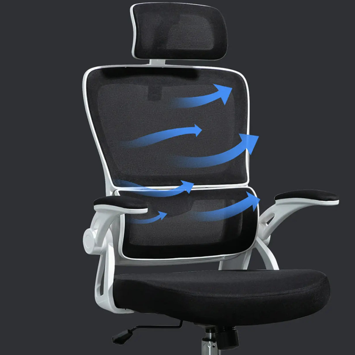 Swivel Modern Ergonomic Adjustable Arms Mesh Office Chair Image - 12