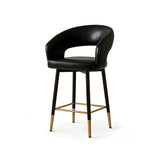 Swivel Modern Leather Open Back Upholstered Counter Stool Image - 14