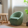 Swivel mOff-White Baby Fleece Fixed Back Barrel Chair Image - 7